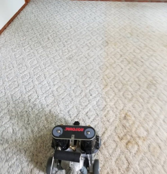 Carpet Cleaning in Charlottesville, VA  The power of our Rotovac powerhead making these old carpets like new again (1)